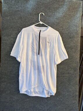 TSLA Cycling Jersey Mens 2XL White 1/4 Zip Short Sleeve Pockets Bike Road